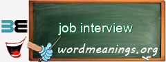 WordMeaning blackboard for job interview